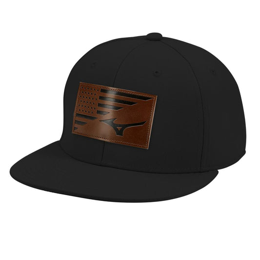 MIZUNO RB PATRIOT PATCH SNAPBACK HAT BLACK